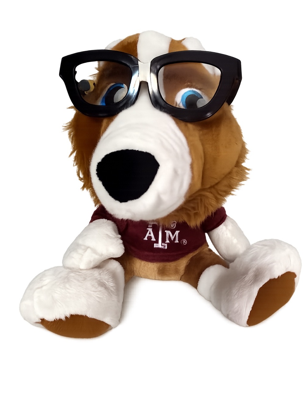 Texas A&M Maroon & Brown Plush Dog Mascot with Sunglasses Study Buddies